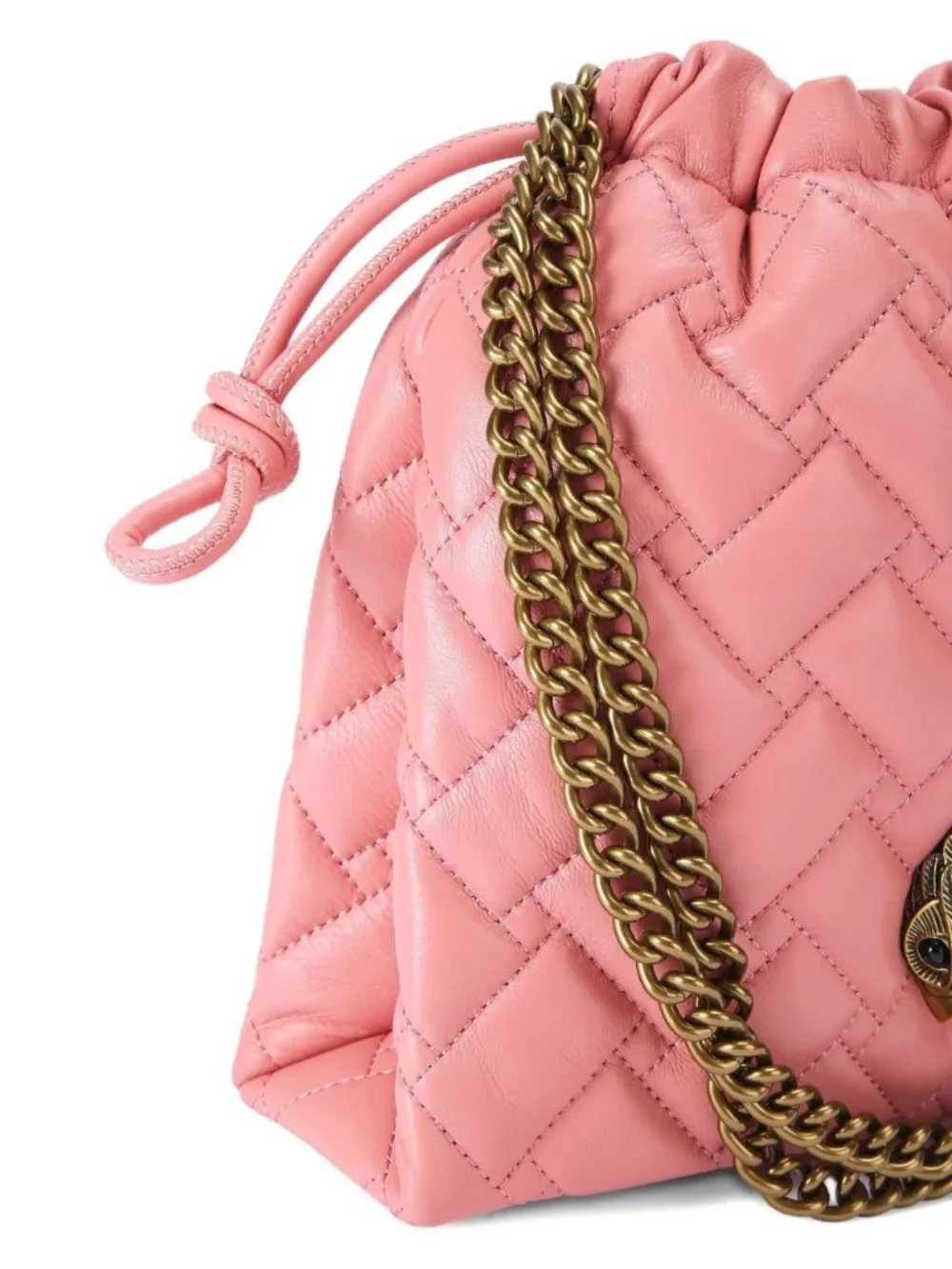 Kurt Geiger London Pink Quilted Chain-Strap Shoulder Bag